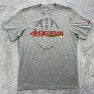 Nike T-Shirt Mens Medium Gray San Francisco 49ers NFL Team Apparel Dri-Fit Tee